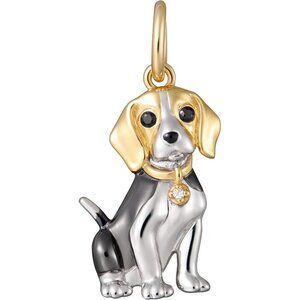 Sterling Gold Beagle breed charms plated option cubic zirconia Necklace Jewelry